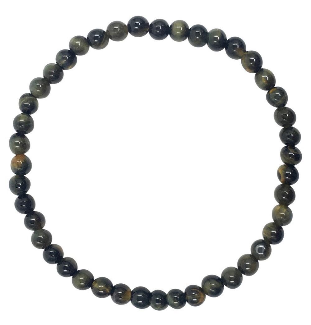 4MM Blue Tigers Eye Bracelet